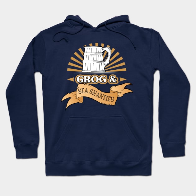 Sea Shanty Singer Rum Grog Tankard Hoodie by HotHibiscus